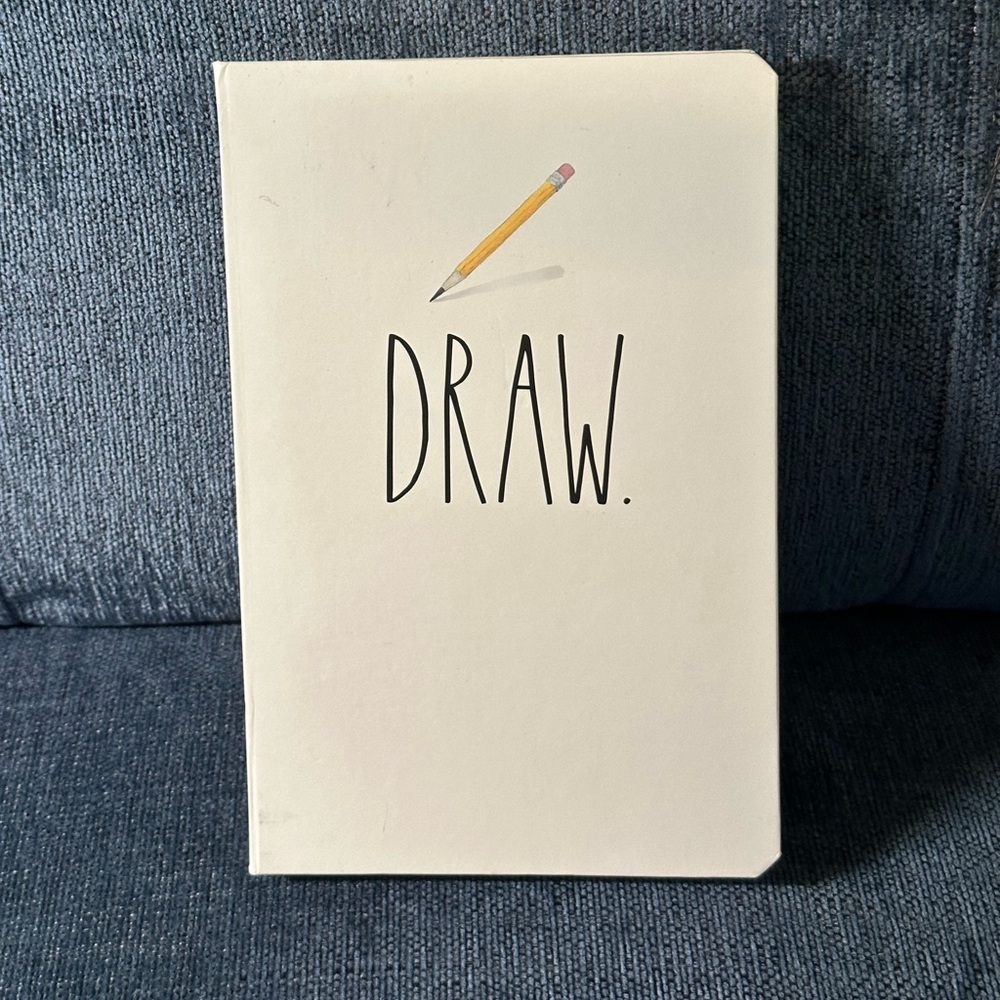 Rae DUN “DRAW” White Sketchbook with Pencil Illustration